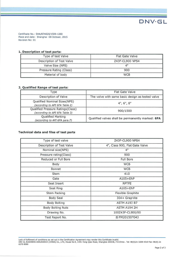 Through Conduit Slab Gate Valve fire resistance certification 6