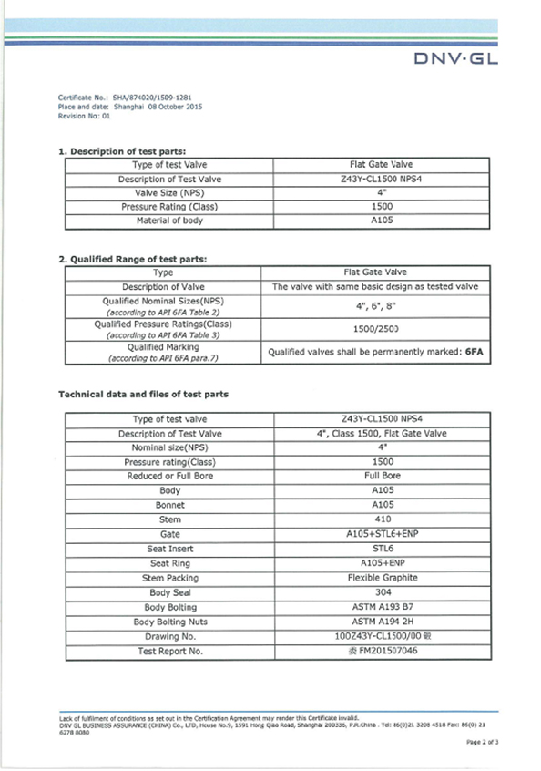 Through Conduit Slab Gate Valve fire resistance certification 7