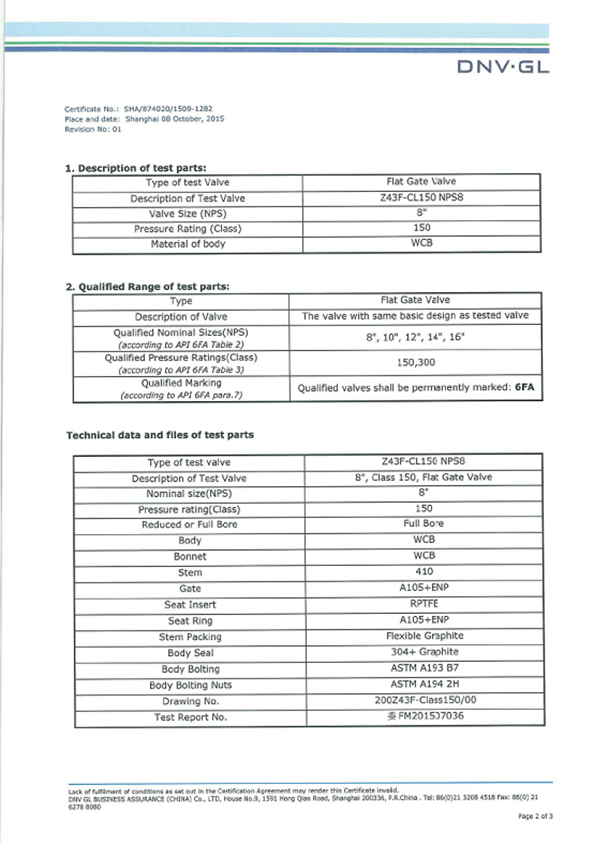 Through Conduit Slab Gate Valve fire resistance certification 8